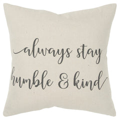 Gray Cream Humble and Kind Throw Pillow - Homeroots