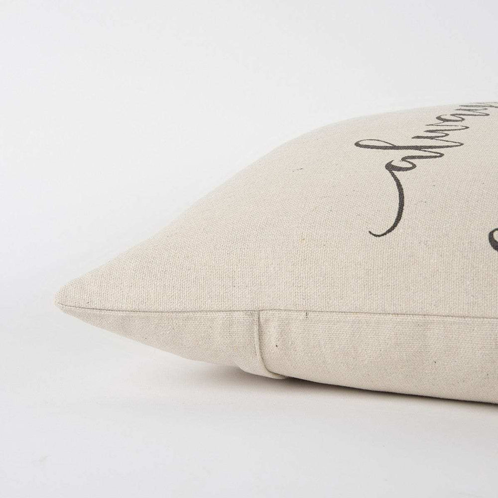 Gray Cream Humble and Kind Throw Pillow - Homeroots - Flyclothing LLC