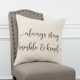 Gray Cream Humble and Kind Throw Pillow - Homeroots