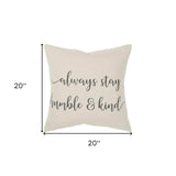 Gray Cream Humble and Kind Throw Pillow - Homeroots - Flyclothing LLC