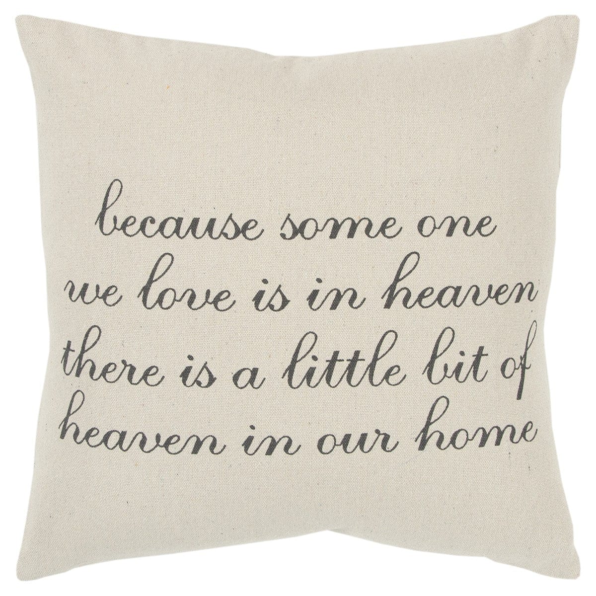 20" Natural and Gray Heaven In Our Home Cotton Throw Pillow - Homeroots