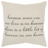 20" Natural and Gray Heaven In Our Home Cotton Throw Pillow - Homeroots