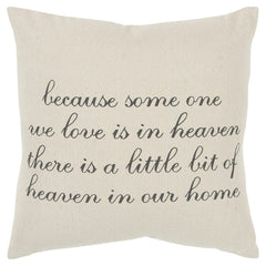 20" Natural and Gray Heaven In Our Home Cotton Throw Pillow - Homeroots
