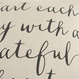 20" Natural and Gray Grateful Heart Cotton Throw Pillow - Homeroots - Flyclothing LLC