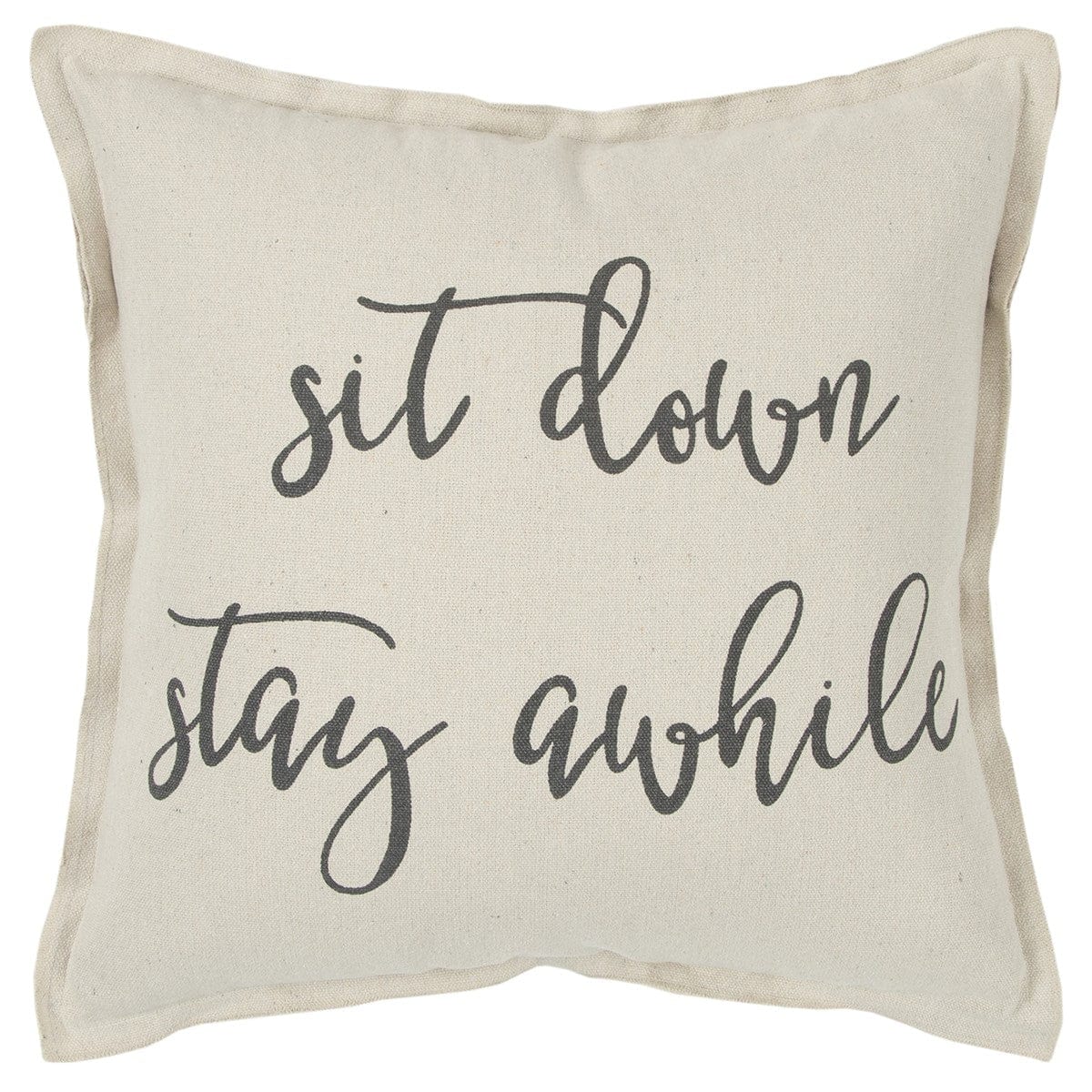 Gray Cream Stay Awhile Decorative Throw Pillow - Homeroots