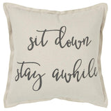 Gray Cream Stay Awhile Decorative Throw Pillow - Homeroots - Flyclothing LLC