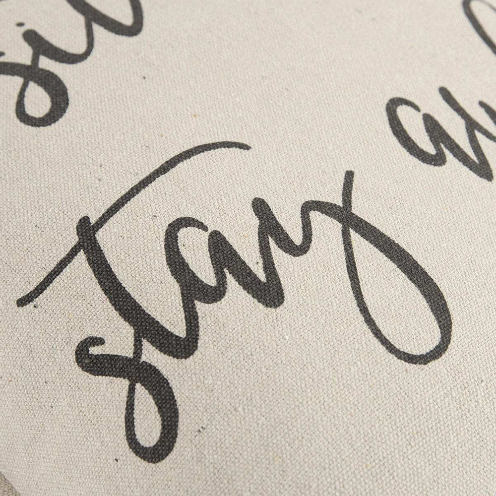 Gray Cream Stay Awhile Decorative Throw Pillow - Homeroots - Flyclothing LLC