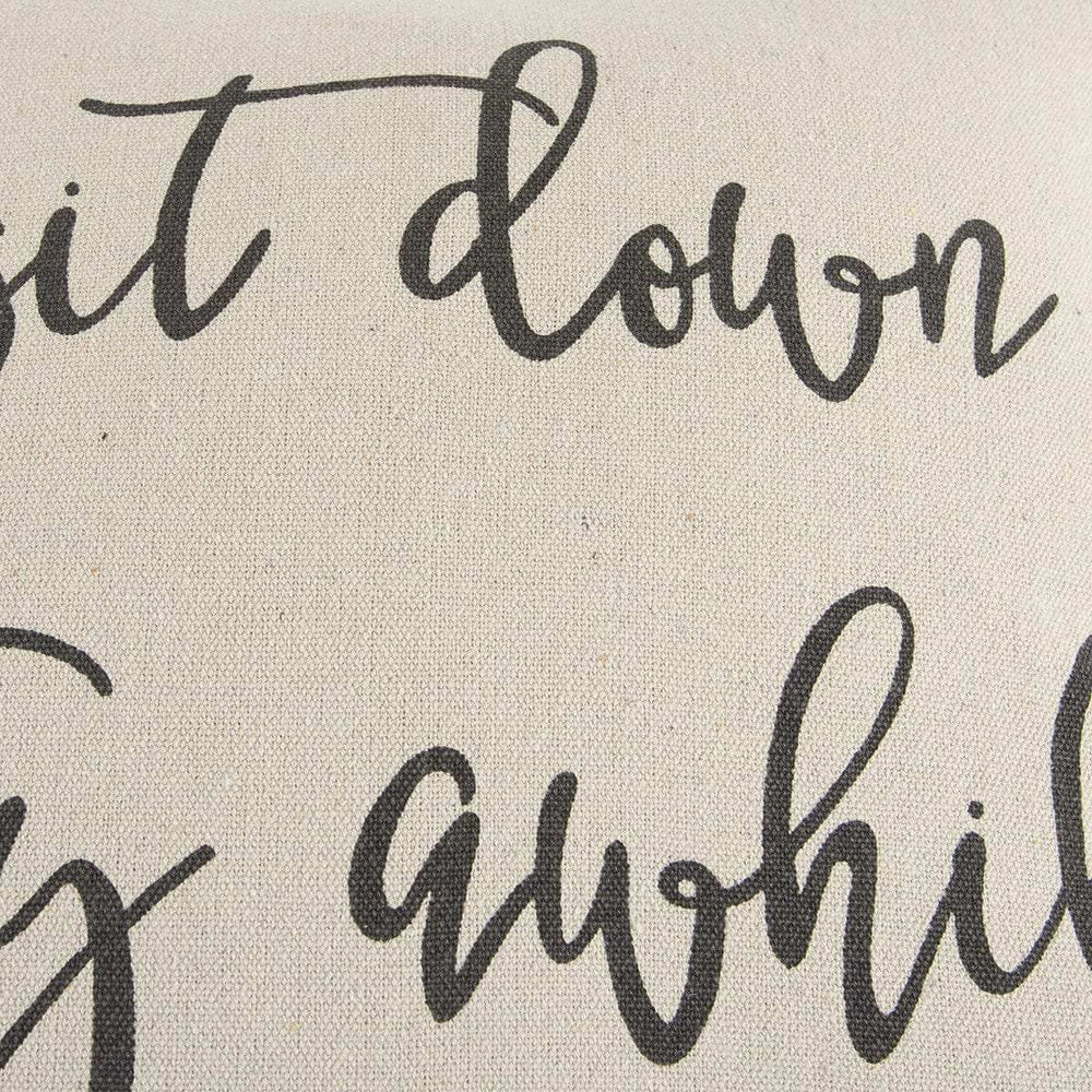 Gray Cream Stay Awhile Decorative Throw Pillow - Homeroots - Flyclothing LLC