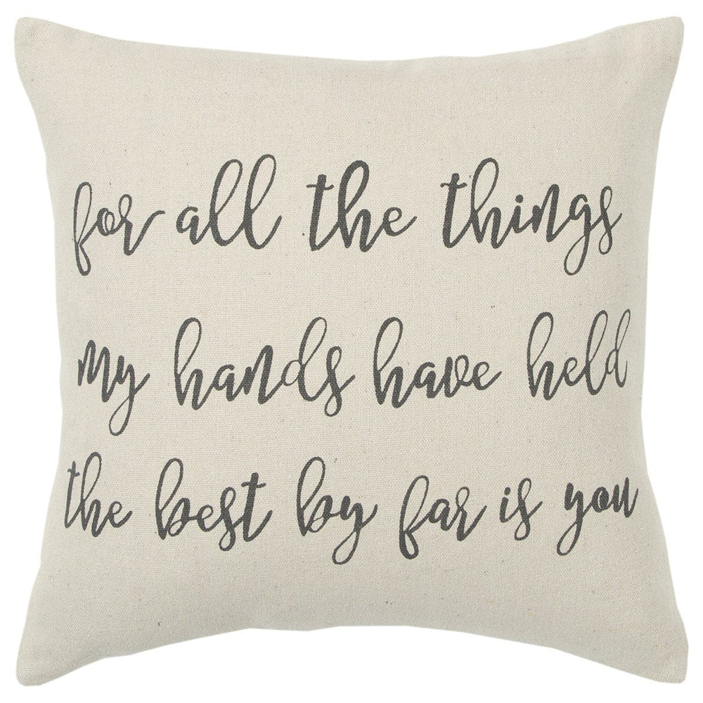 Gray Cream All The Things Throw Pillow - Homeroots