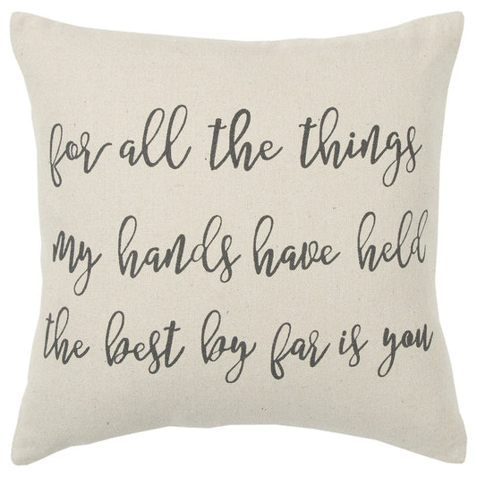 Gray Cream All The Things Throw Pillow - Homeroots