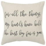 Gray Cream All The Things Throw Pillow - Homeroots
