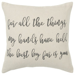 Gray Cream All The Things Throw Pillow - Homeroots