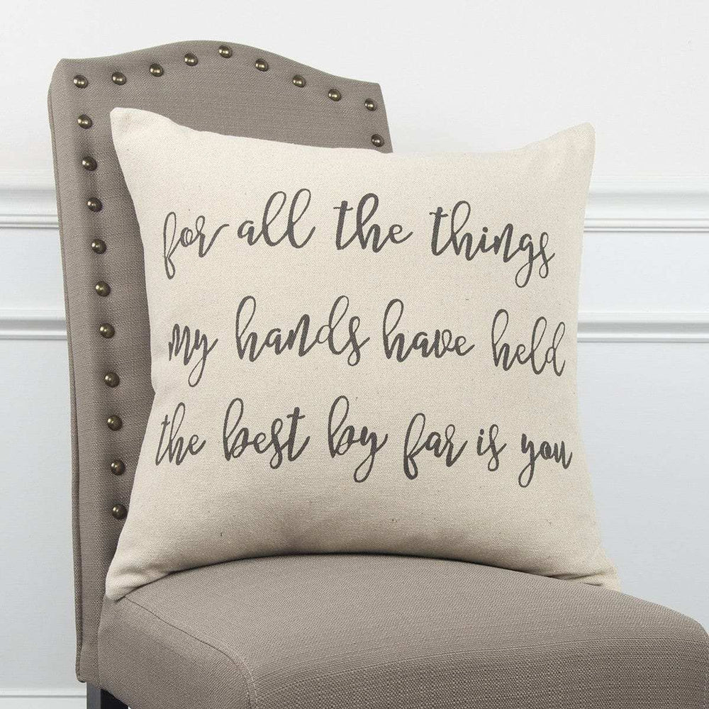 Gray Cream All The Things Throw Pillow - Homeroots - Flyclothing LLC