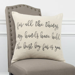 Gray Cream All The Things Throw Pillow - Homeroots