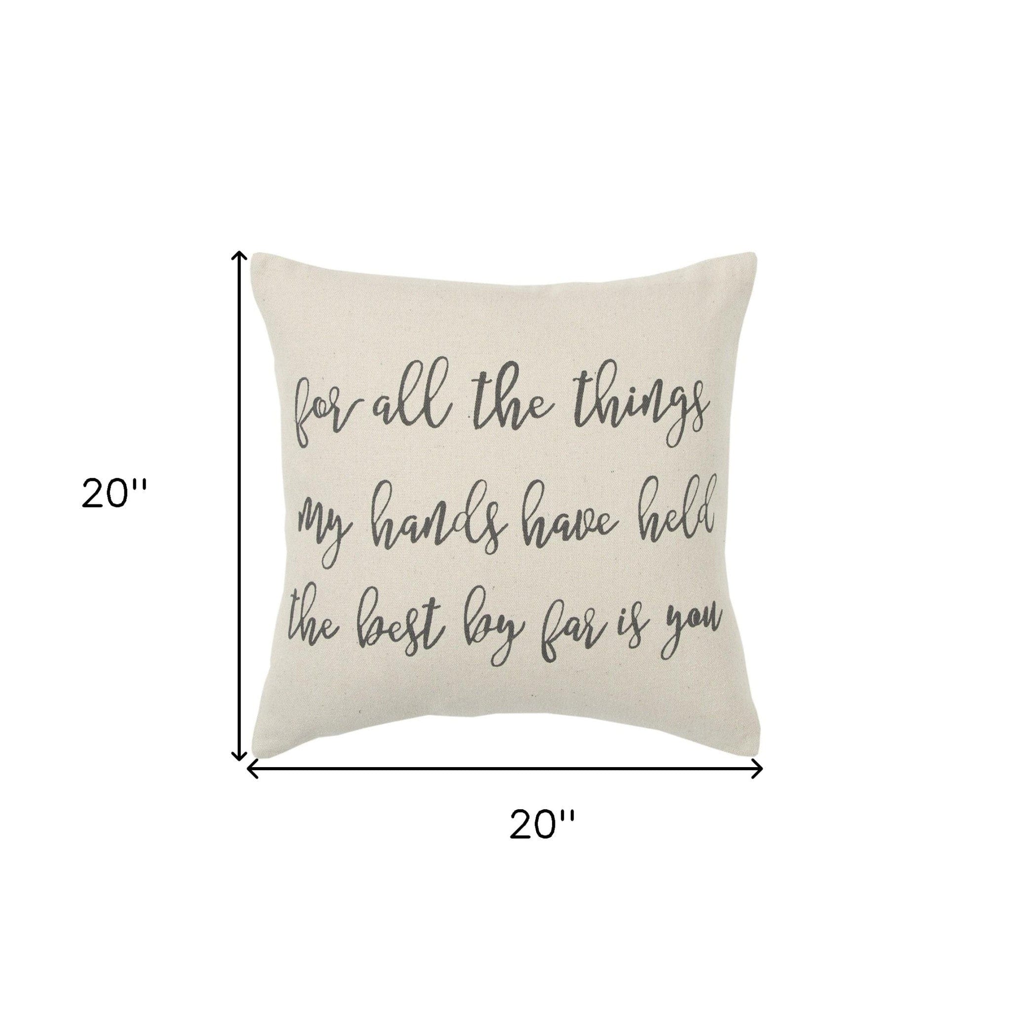 Gray Cream All The Things Throw Pillow - Homeroots