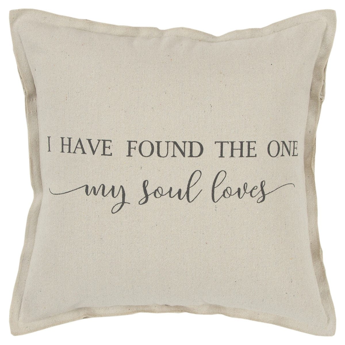 Gray Taupe Canvas Found the One Throw Pillow - Homeroots