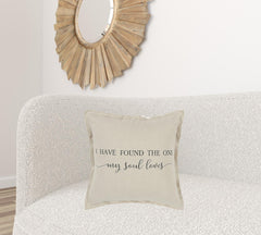 Gray Taupe Canvas Found the One Throw Pillow - Homeroots
