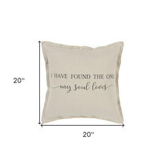 Gray Taupe Canvas Found the One Throw Pillow - Homeroots