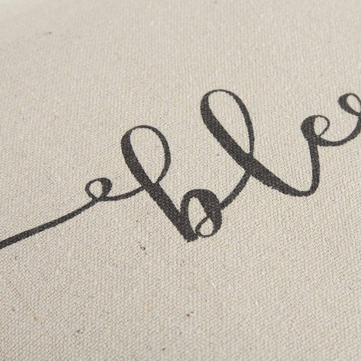 Gray Taupe Canvas Blessed Throw Pillow - Homeroots