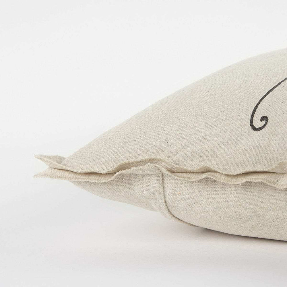 Gray Taupe Canvas Blessed Throw Pillow - Homeroots - Flyclothing LLC