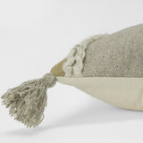 Beige Brown Braided Stripe Lumbar Pillow - Homeroots
