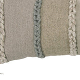 Beige Brown Braided Stripe Lumbar Pillow - Homeroots
