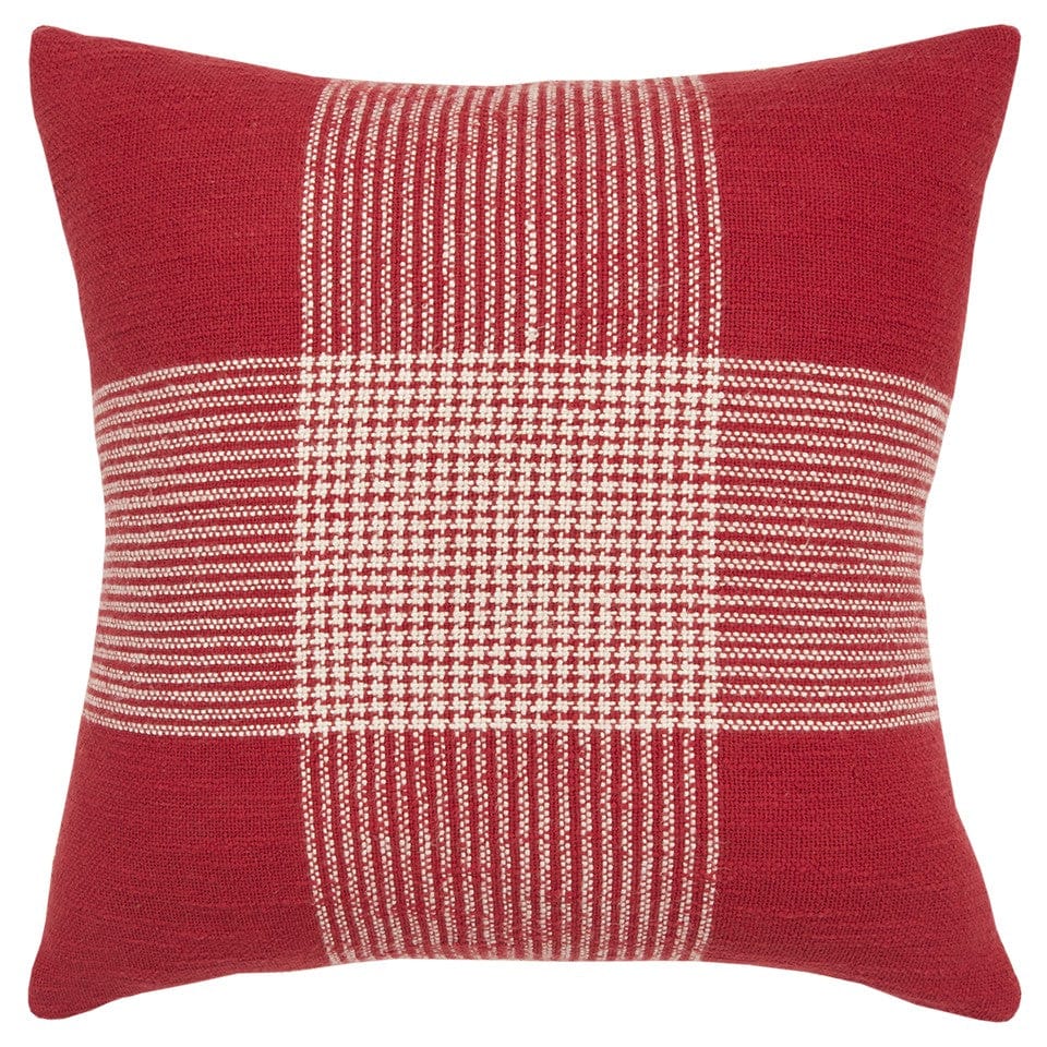 Red White Plaid Pattern Throw Pillow - Homeroots