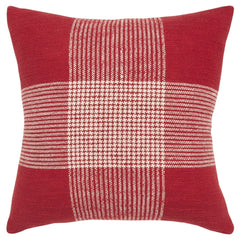 Red White Plaid Pattern Throw Pillow - Homeroots