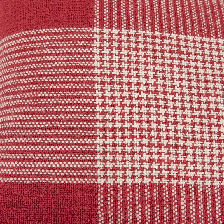 Red White Plaid Pattern Throw Pillow - Homeroots