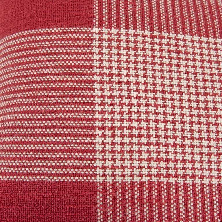 Red White Plaid Pattern Throw Pillow - Homeroots - Flyclothing LLC