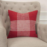 Red White Plaid Pattern Throw Pillow - Homeroots