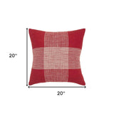 Red White Plaid Pattern Throw Pillow - Homeroots