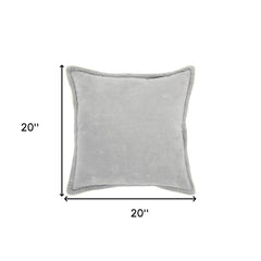 20" Gray Cotton Throw Pillow