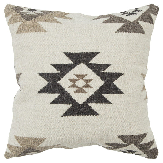 Cream Beige Classic Ikat Pattern Throw Pillow - Homeroots