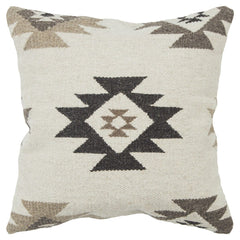 Cream Beige Classic Ikat Pattern Throw Pillow - Homeroots