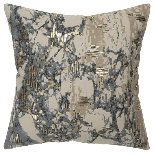 Natural Taupe Marbled Pattern Throw Pillow - Homeroots