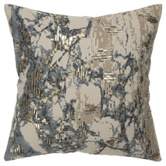 Natural Taupe Marbled Pattern Throw Pillow - Homeroots