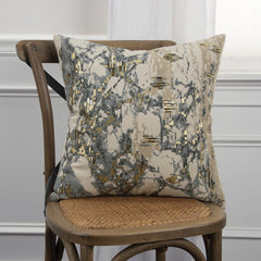 Natural Taupe Marbled Pattern Throw Pillow - Homeroots