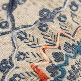 Beige Blue Distressed Floral Pattern Throw Pillow - Homeroots - Flyclothing LLC