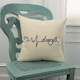 Black Taupe Canvas Strength Throw Pillow - Homeroots - Flyclothing LLC