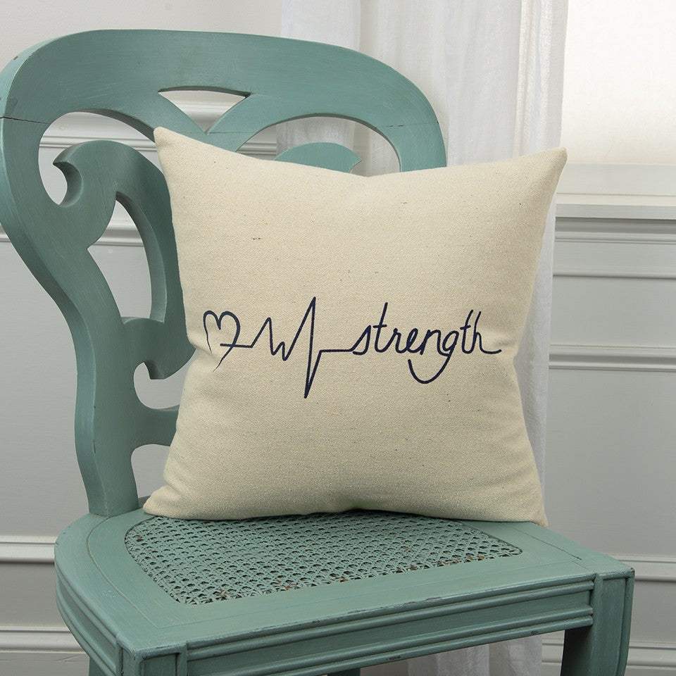 Black Taupe Canvas Strength Throw Pillow - Homeroots - Flyclothing LLC