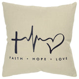 Black Taupe Canvas Iconic Symbols Throw Pillow - Homeroots