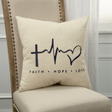 Black Taupe Canvas Iconic Symbols Throw Pillow - Homeroots
