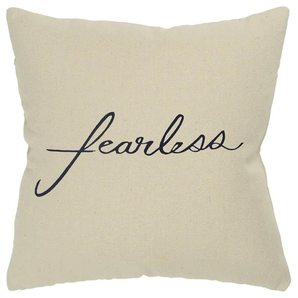 Black Taupe Canvas Fearless Throw Pillow - Homeroots