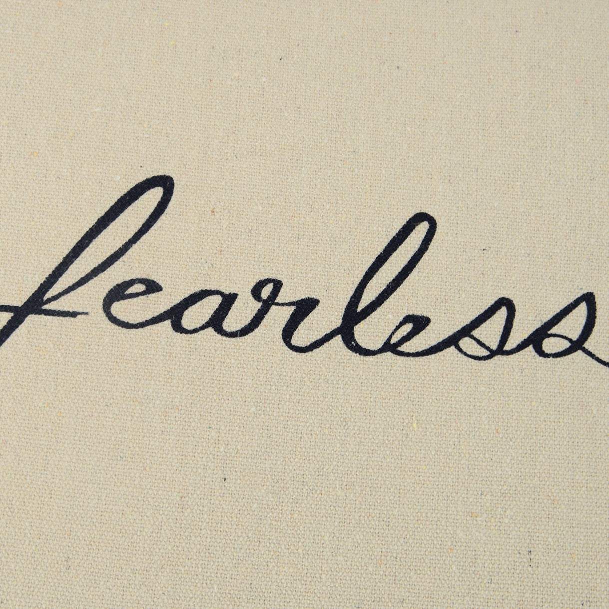 Black Taupe Canvas Fearless Throw Pillow - Homeroots - Flyclothing LLC