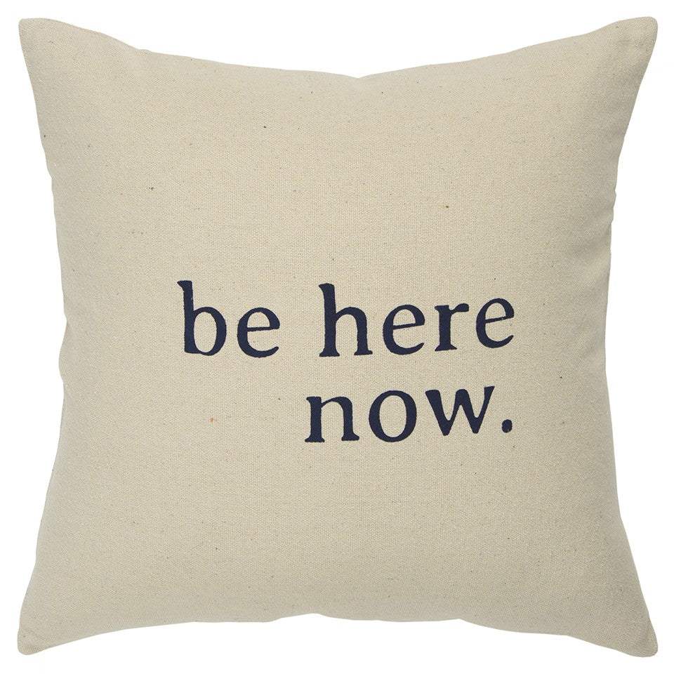 Black Taupe Canvas Here Now Throw Pillow - Homeroots - Flyclothing LLC
