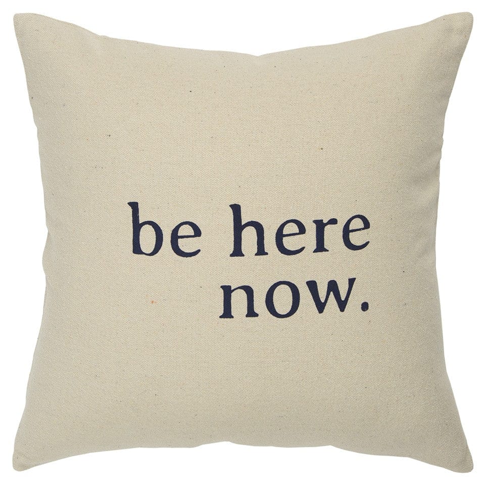 Black Taupe Canvas Here Now Throw Pillow - Homeroots