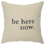 Black Taupe Canvas Here Now Throw Pillow - Homeroots
