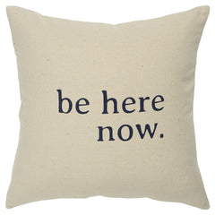 Black Taupe Canvas Here Now Throw Pillow