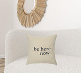 Black Taupe Canvas Here Now Throw Pillow - Homeroots